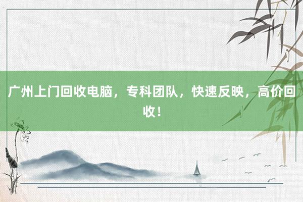 广州上门回收电脑，专科团队，快速反映，高价回收！