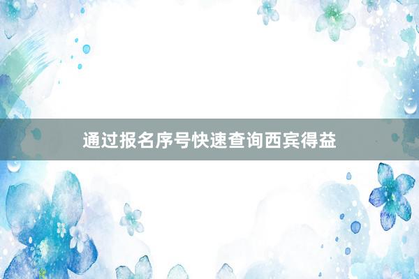 通过报名序号快速查询西宾得益