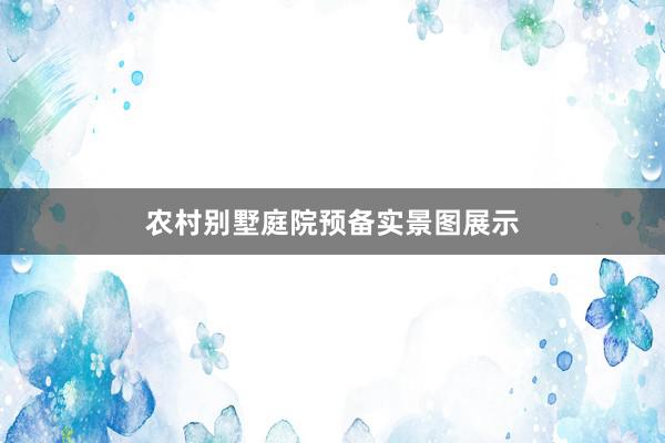 农村别墅庭院预备实景图展示