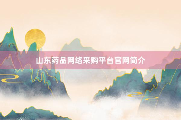 山东药品网络采购平台官网简介